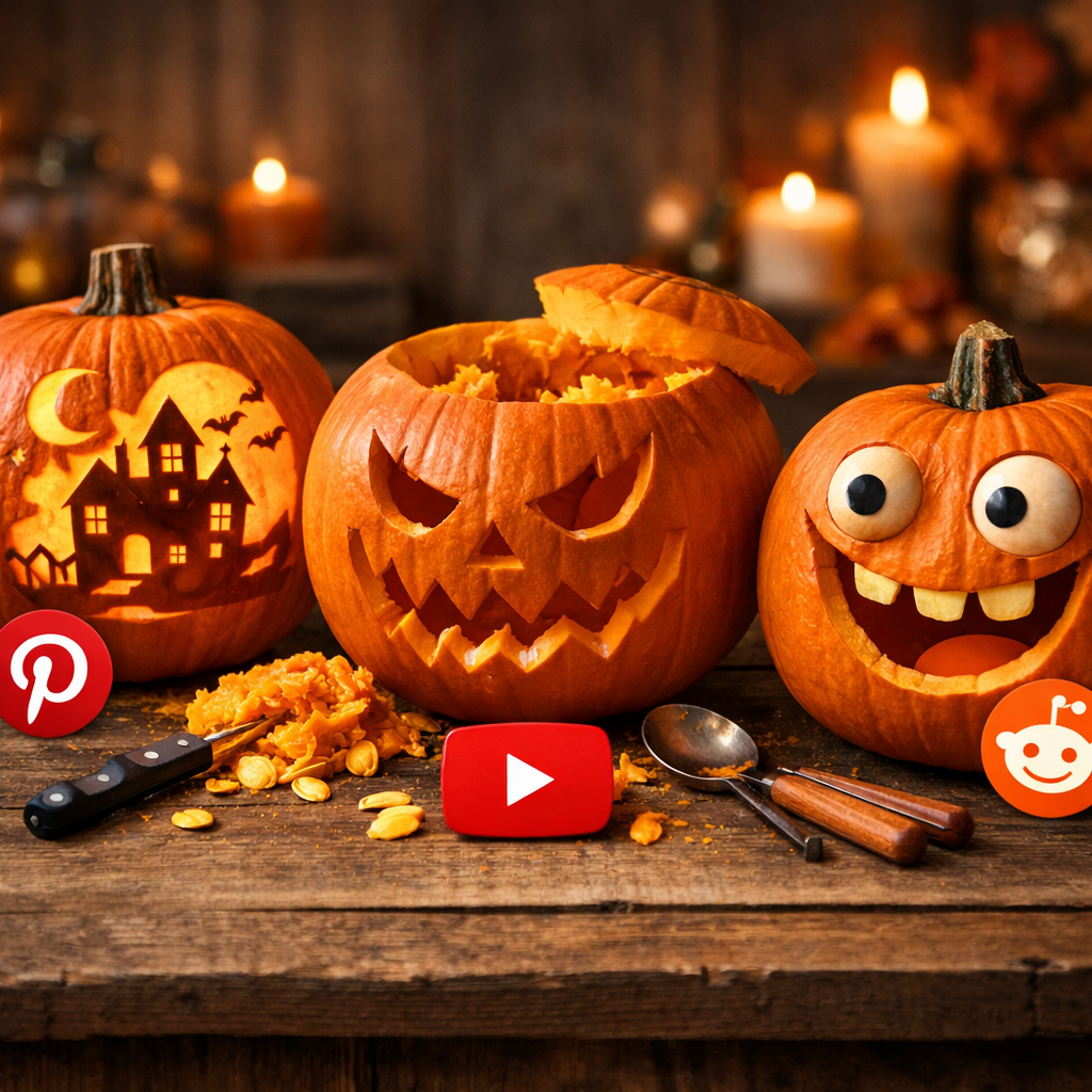 Pinterest vs. YouTube vs. Reddit: Best Pumpkin Carving Inspiration