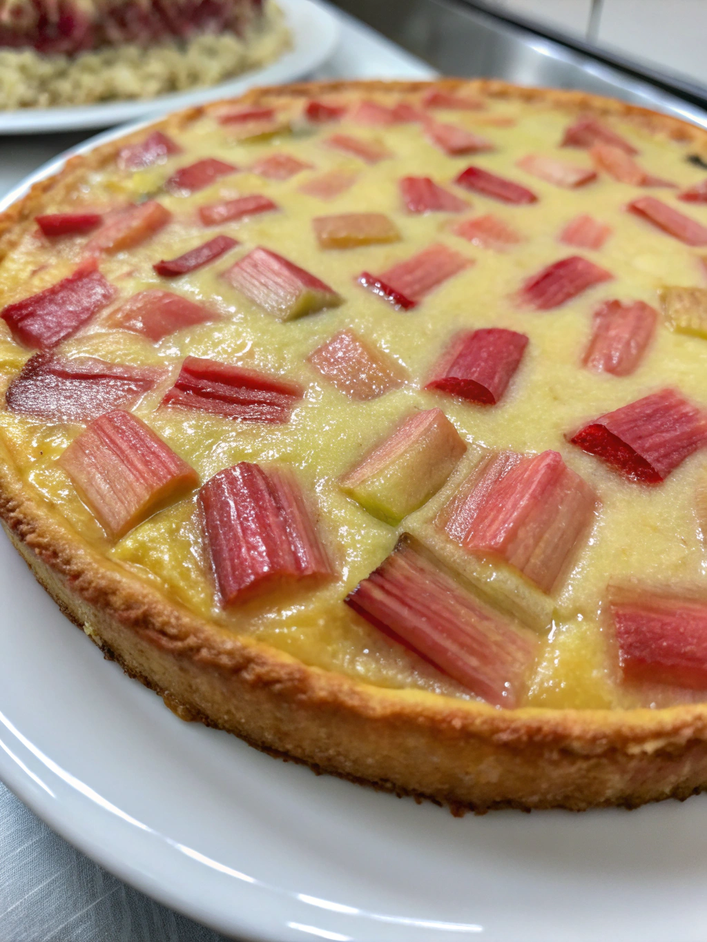 How to Make the Best Crustless Rhubarb Custard Pie