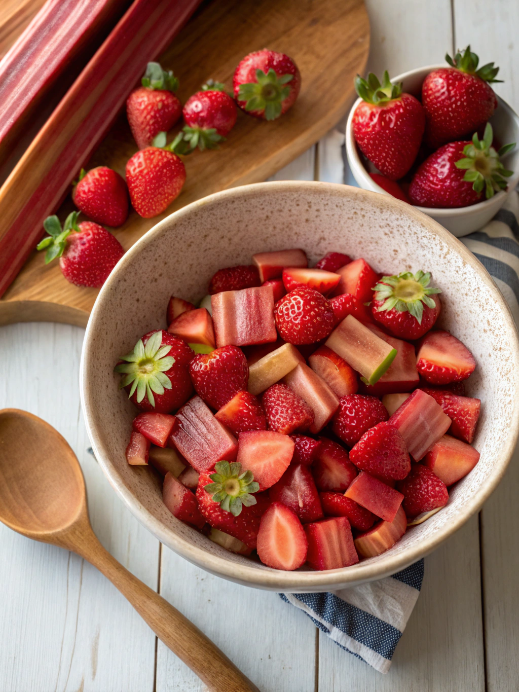 Strawberry rhubarb crisp ingredients
