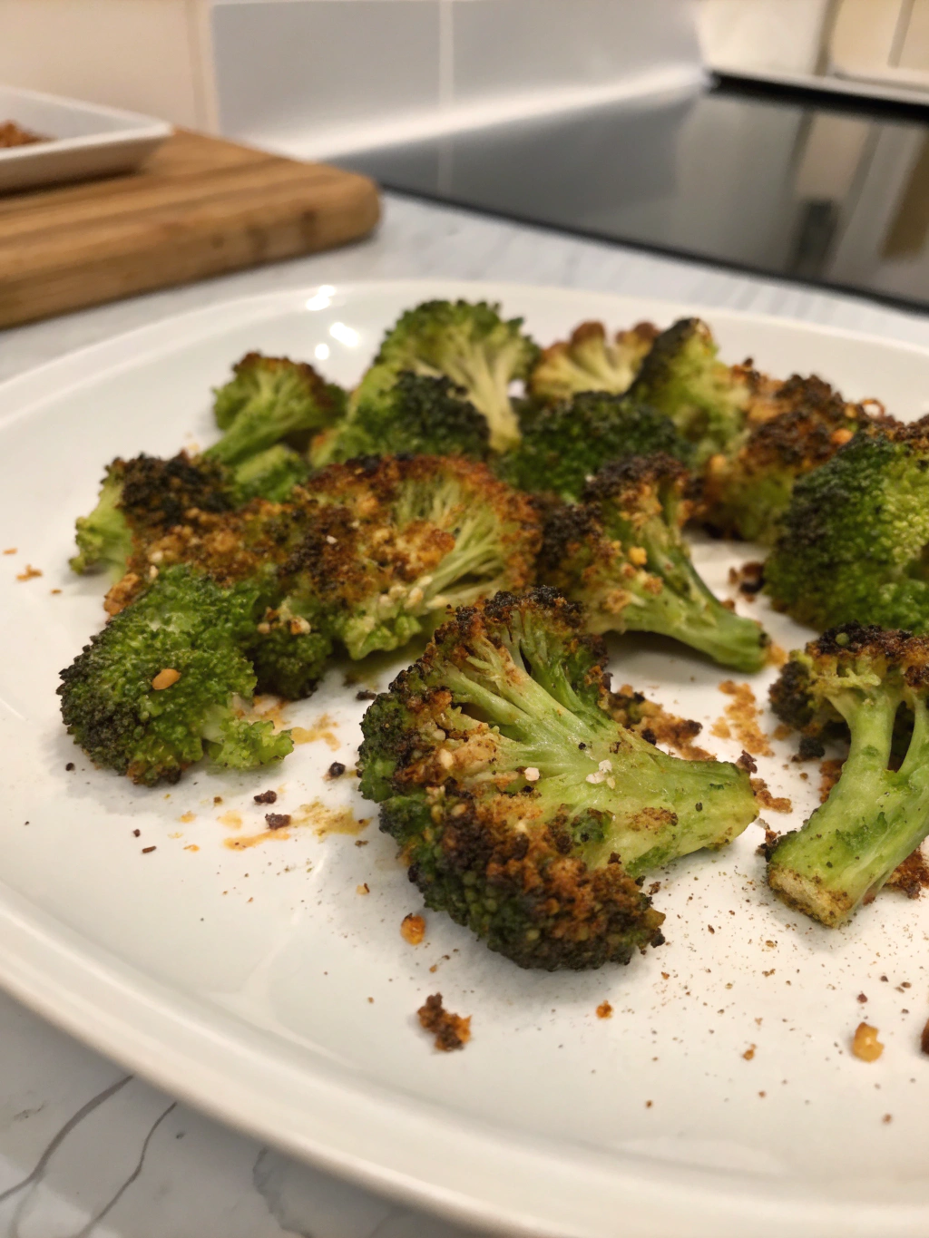 Ingredients for crispy smashed broccoli chips